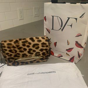 Diane Von Furstenberg Leopard Print Crossbody NWT